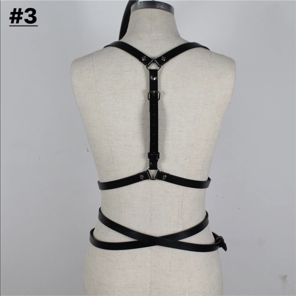 Harness Suspender Women Men Leather Belt Straps - Picture 10 of 17